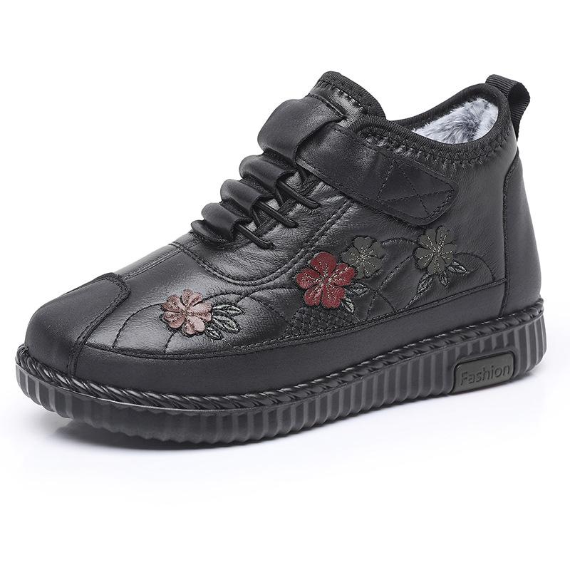 Baumwollschuhe Damen 2025 Winter neu altes Peking Samt verdickt warm weiche Sohle rutschfest Mutterschuhe mittleren Alters und ältere Baumwollstiefel