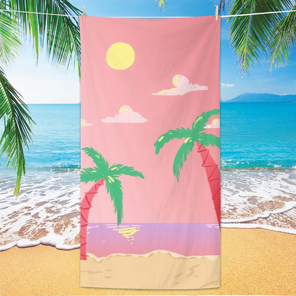 Ultra Fine Fiber Beach Towels, Beach Swimming Speed Drying Velvet Bath Towels, Printed Fashionable Bath Towels Towels Face Towel