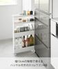 Yamazaki Jitsugyo product with casters Slim wagon with casters 4 tiers White W13 x D48 x tower slim rack gap storage 1806 [Completed only] H80.5cm
