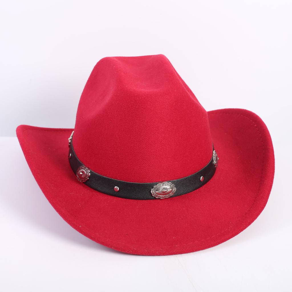 Popular European and American fashion OL style one-word cowboy hat men's and women's high-end top hat jazz hat felt hat