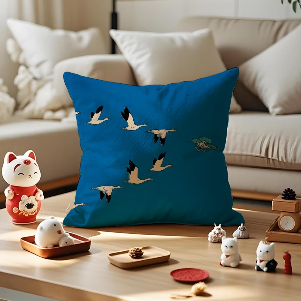 Parody Art Illustration Cushion Cover Anti-dustmite Pillowcase Invisible Zipper Silky Short Plush Sofa Cushion Cover