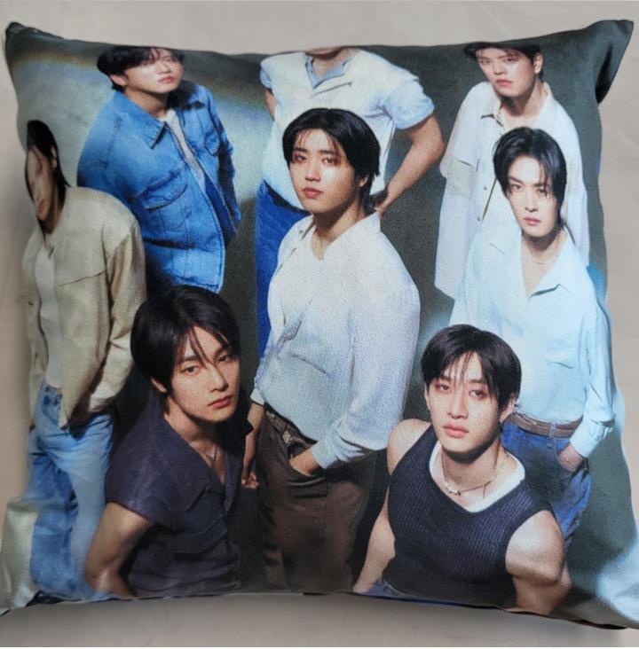 Stray Kids Double-sided Square Cushion 30cm (Random Image, Removable Cover)