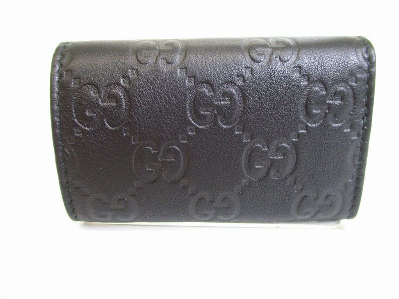 Authentic GUCCI Interlocking G Black Leather 6 Pics Key Cases #8481  Open Box