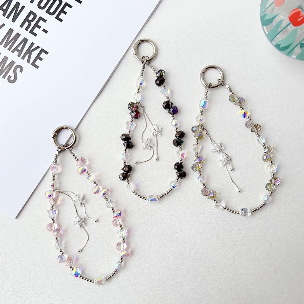 Light Luxury High-End Water Drop Crystal Phone Chain Tassel Pendant Bag Decoration Accessories Keychain Pendant Jewelry