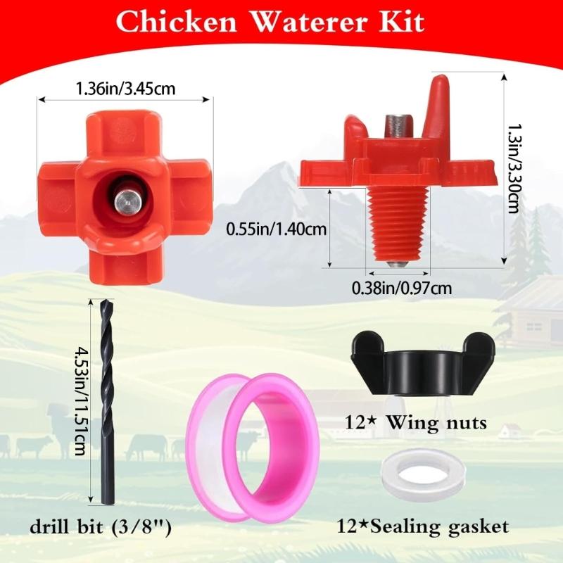 ABS Plastic Chicken Waterer With Stainless Steel Nipple Automatic Poultry Drinker For Coops Cage Leakproof