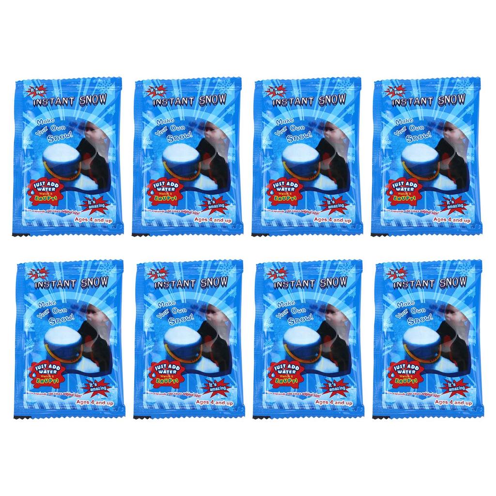 2/4/8 påsar Falska Snöflingor Snö Omedelbar Tillsats För Fyllning Absorberande DIY Polymer Juldekoration Konstsnö Fluffig För Barn