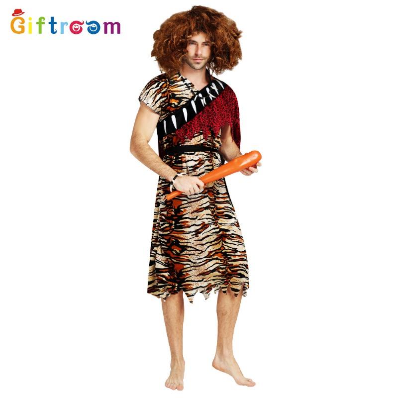 Halloween Jiahua Masquerade Couple Parent-Child Stick Sasquatch Savage Indigenous People Costume Funny Performance Costume