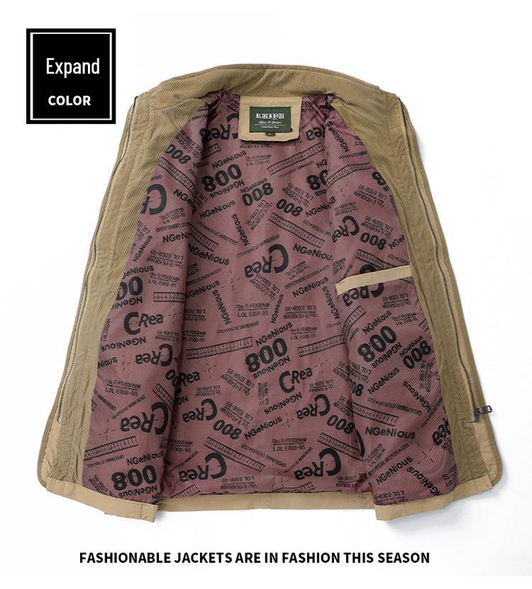 Herren Cross-Border Baumwolljacke - Lässig lockere Passform, Mittellang, Übergröße Oberbekleidung für Mittelalte & Ältere.