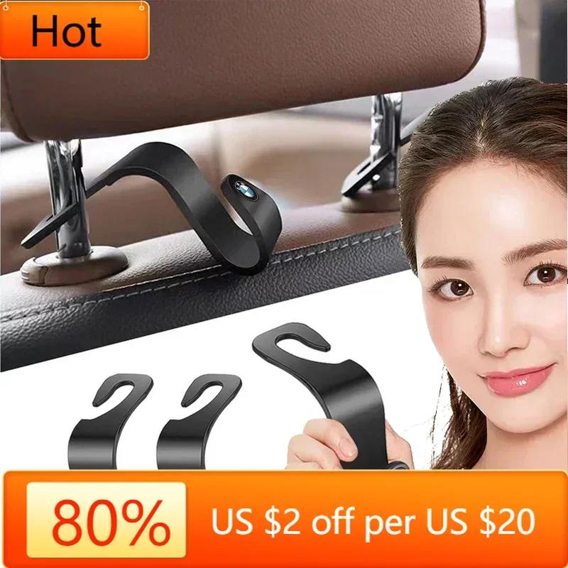 QMBR7 2025 Hots E60 2Pcs Portable Car Seat Back Hooks Accessories For BMW Performance F25 F26 F15 F16 E90 E91 E92 E60 E84 G22 G32 F13