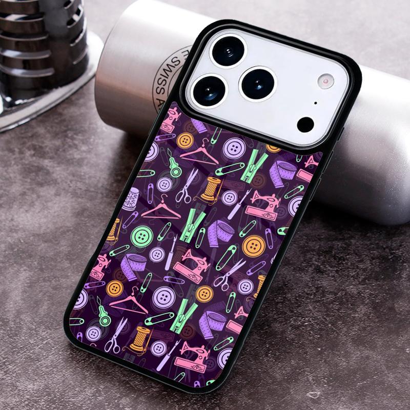 Sewing Machine Pattern soft Phone Case For iPhone 17,16e,15,14,13,12,11,Mini,Pro,MAX soft Silicone Cover