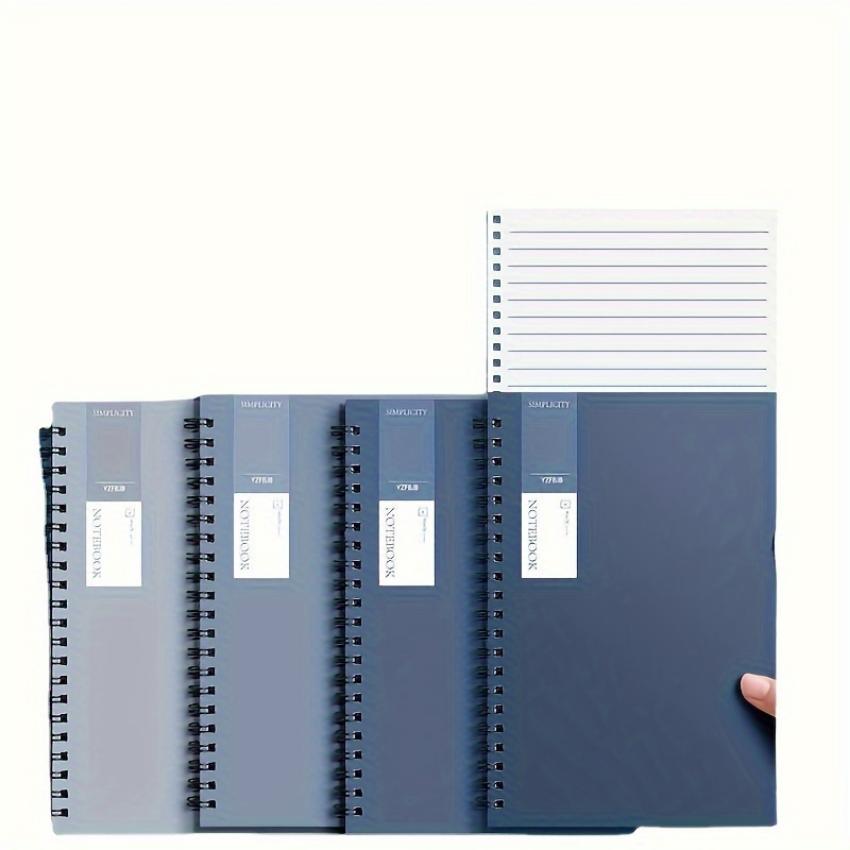 1 Set of 4pcs, 8.1x5.6inches Thickened A5 Coil Notebook, Blue Simple Notepad, Wholesale High-value Loose-leaf Book, Practice Boo