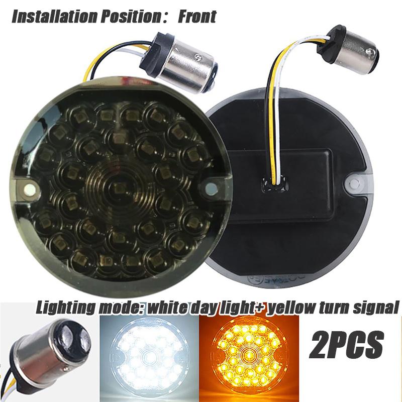 

1 пара светодиодных указателей поворота для мотоцикла, стоп-сигнал, лампа для Harley Electra Glide Road white yellow light