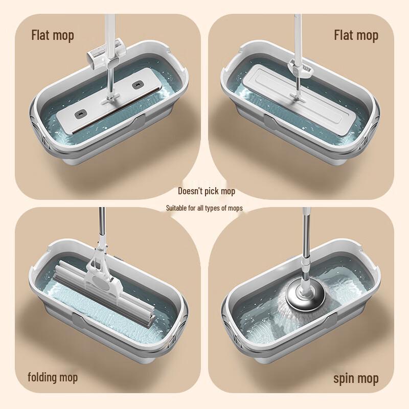 MDNG Foldable Flat Mop and Bucket Set
