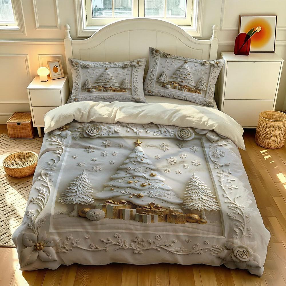 Christmas Printing Bedding Set Santa Claus Pattern Duvet Cover With pillowcase for Adult Teens Bedroom Decor multiple sizes