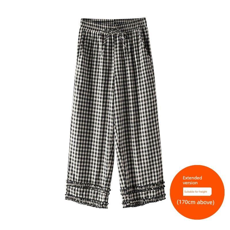 

Plus size women clothing [French style Temperament Shirts] Chubby Girl Summer Lace-up High-Grade 100.00kg Short sleeve Shirt Black apricot grid (above 170cm) 8xl