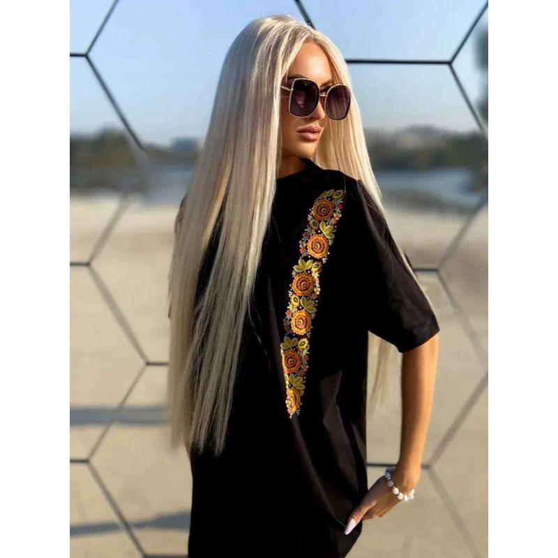 Fashionable Printed Cotton T-shirt Western Style Loose Print Short sleeve T-shirt Top