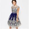 European Style New Elegant Summer Dress Women Clothing Fashion Dress Retro Net Yarn Embroidered Women Dress