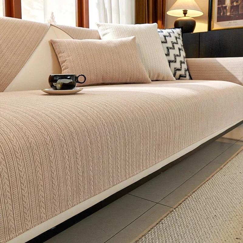 Nordic Luxury Chenille Sofa Mat Cover Anti-Slip Sofa Towel Four Season Universal Anti-cat Scratches Couch Protector Living Room