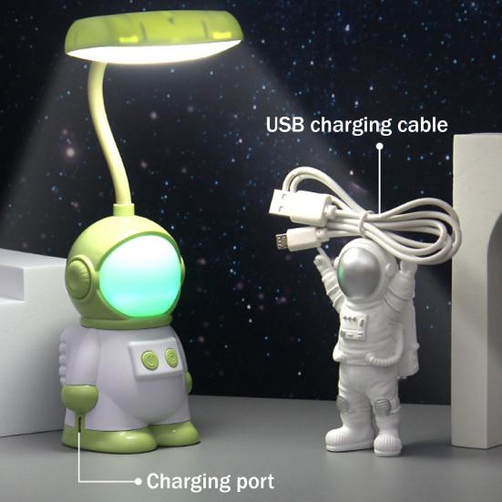 Astronauten Schreibtischlampe für Kinder Neuheit Raumfahrer LED Nachtlicht mit 7 Farben Kinderzimmer Nachttischlampe mit flexiblem Schwanenhals für Wohnzimmer Schlafzimmer
