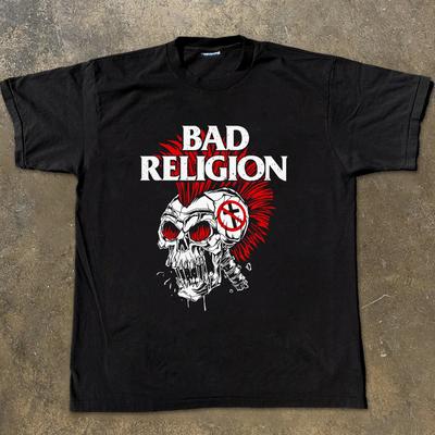 BAD RELIGION Retro Punk Rock Short Sleeve Shirt Cult Band Oversized Heavyweight Cotton TShirt