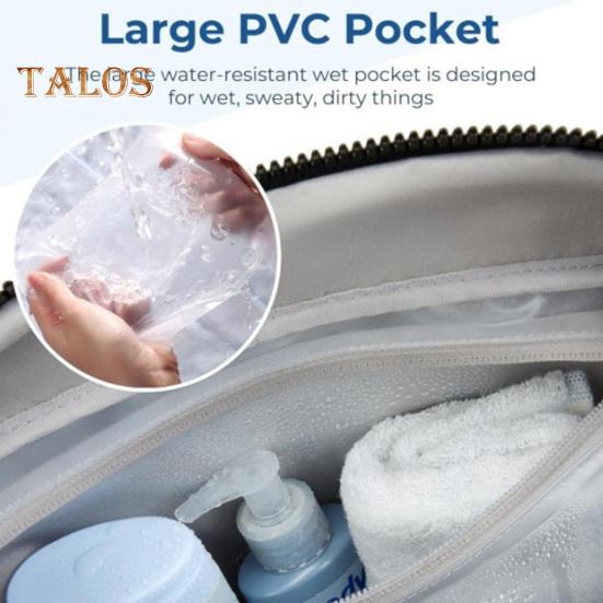 Travel Bag with Large Waterproof PVC Pocket for Wet And Dry Separation Storage Gym Bag with Handle And Shoulder Strap 5 Exterior Pockets Carry-on Bag