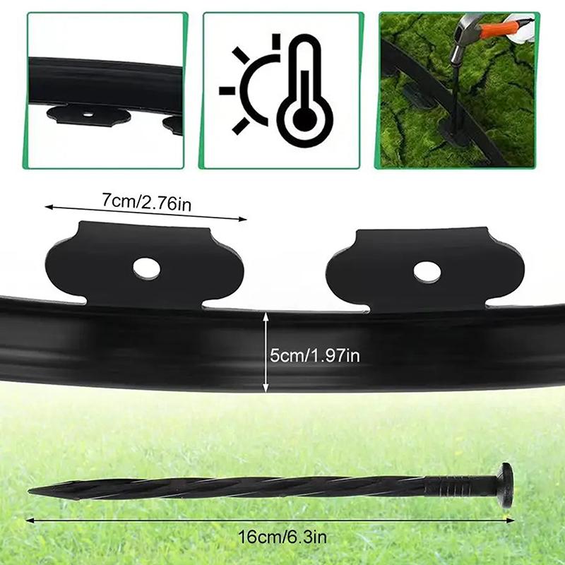 10Meters Fixed Garden Barrier Lawn Grass Plastic Edging Border Landscape Edging Garden Edge Kit Easy To Install