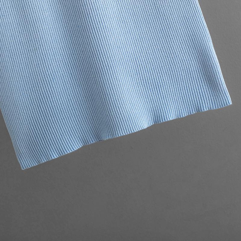 GMXIA Knitted Suit for Women's Autumn and Winter, A Two-piece Set of Solid-color High-neck Sweater and Half-length Body-hugging Skirt