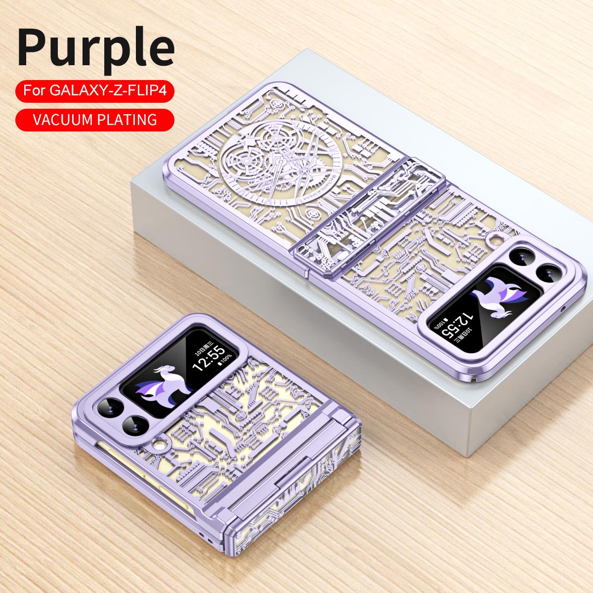 

Для Samsung Galaxy Z Flip 6 5 4 3 чехол механический гальванический прозрачный шарнир защита против падения чехол для Z Flip5 Flip4 For Galaxy Z Flip 5