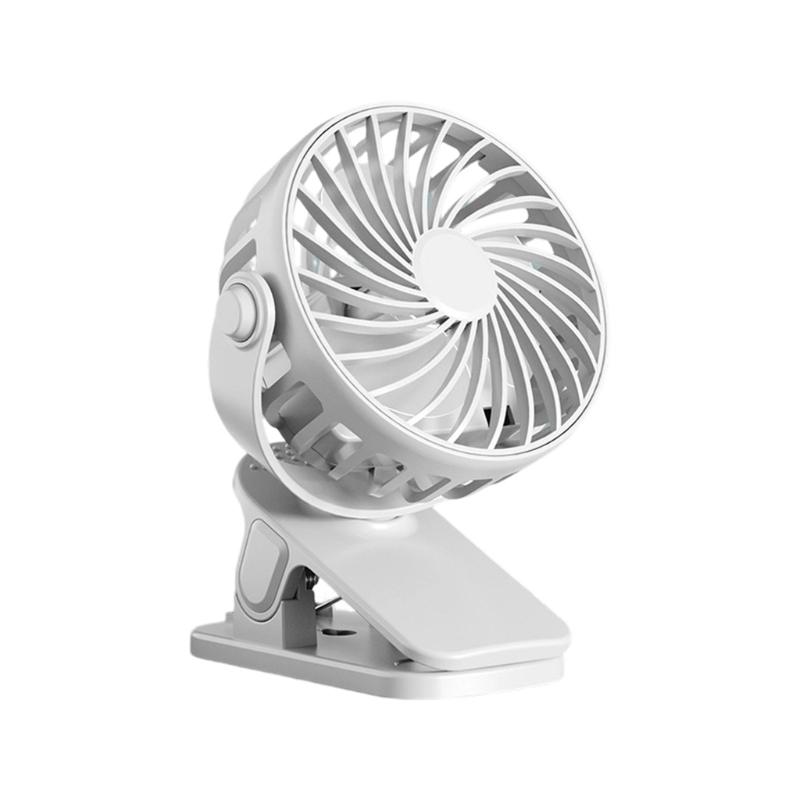 Small Charging Air Circulating Fan with LED Light Portable Desktop Clip Fan for Desk Bedside Table Use Enduring