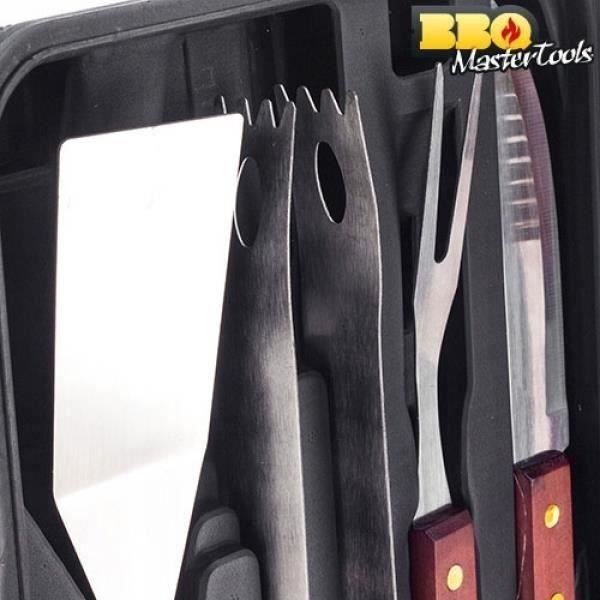 Ustensiles de barbecue - BBQ Master Tools - 18 pièces - Couleur noire - Outils de cuisson