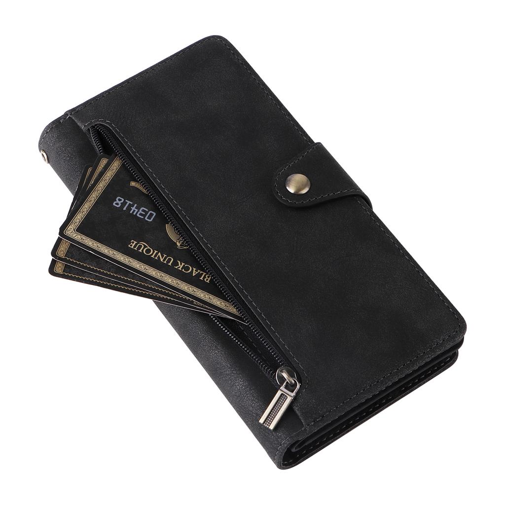 For Xiaomi Redmi Note 13 Pro 5G/Poco X6 5G Zipper Case PU Leather Stand Flip Phone Cover