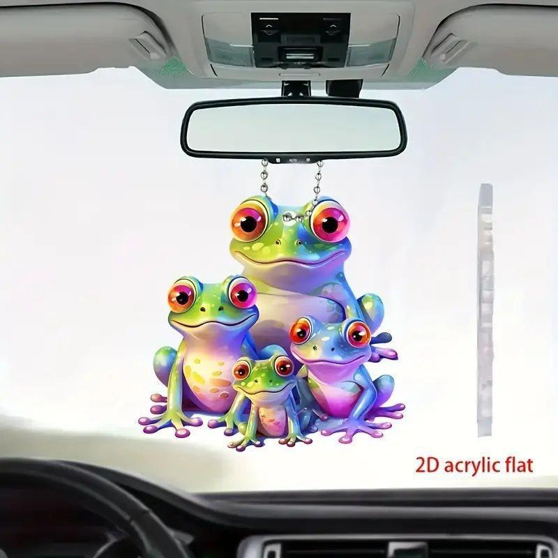 Cartoon Eyecatching Style Acrylic Frog Car Ornament For Unique Decor Interior
