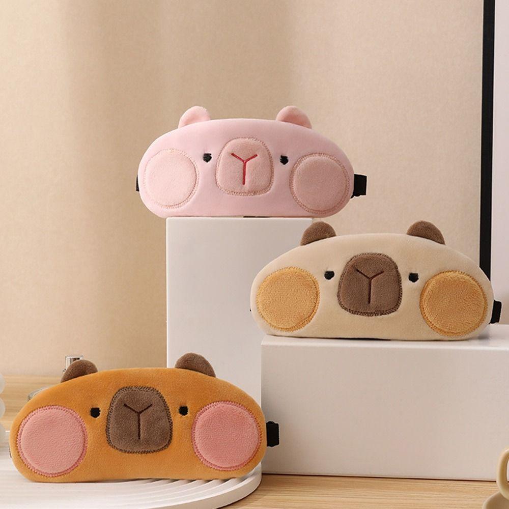 Cooler Cold Gel Kapibala Capybara Sleeping Eyepatch Breathable Plush Eye Patch  Travel Rest Relax