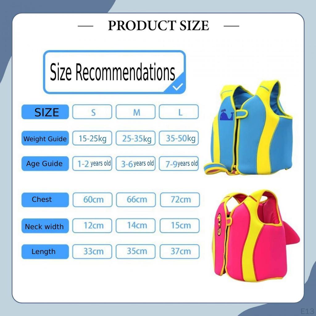 Kids Swim Vest Crotch Strap Swimming Flotation Device Training