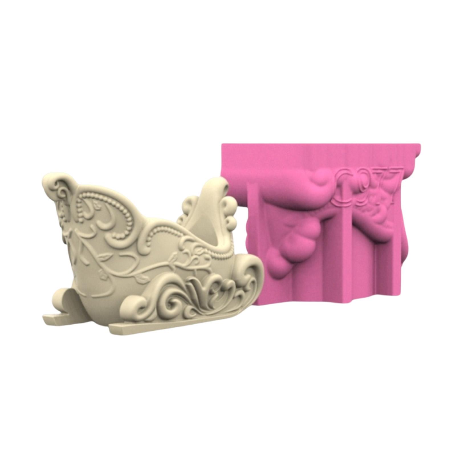 

Силиконовая форма для кашпо в форме рождественских саней, подходит для изготовления детализированного суккулентного кашпо и вазы