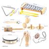 9 Pcs Children Percussion Musical Toy Orff Percussion Natural Wooden Percussion Instruments Musical Toy for Boys Girls