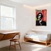 Vintage 'Stepping Razor' Metal Tin Sign Retro Propaganda Poster with Man Illustration for Home Bar Man Cave Decor