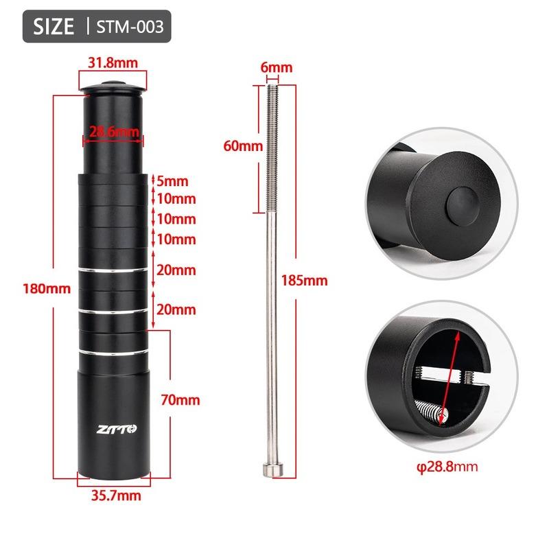 With Washer Bike Fork Stem Riser Extender Convenient Aluminum Alloy Mountain Bike Stem Riser Not Easy To Rust Shortcut