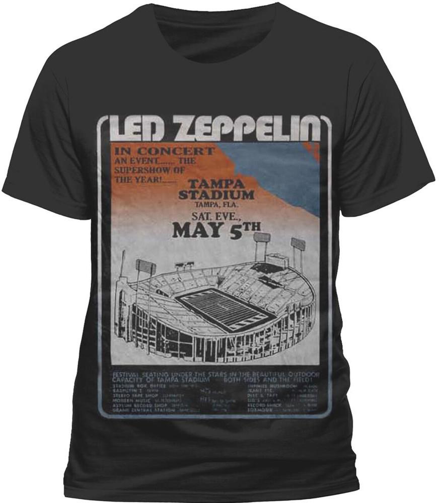 ОФИЦИАЛЬНАЯ Футболка Led Zeppelin Стадион Tampa Live In Concert Маленькая НОВАЯ Унисекс Футболка XXXXL