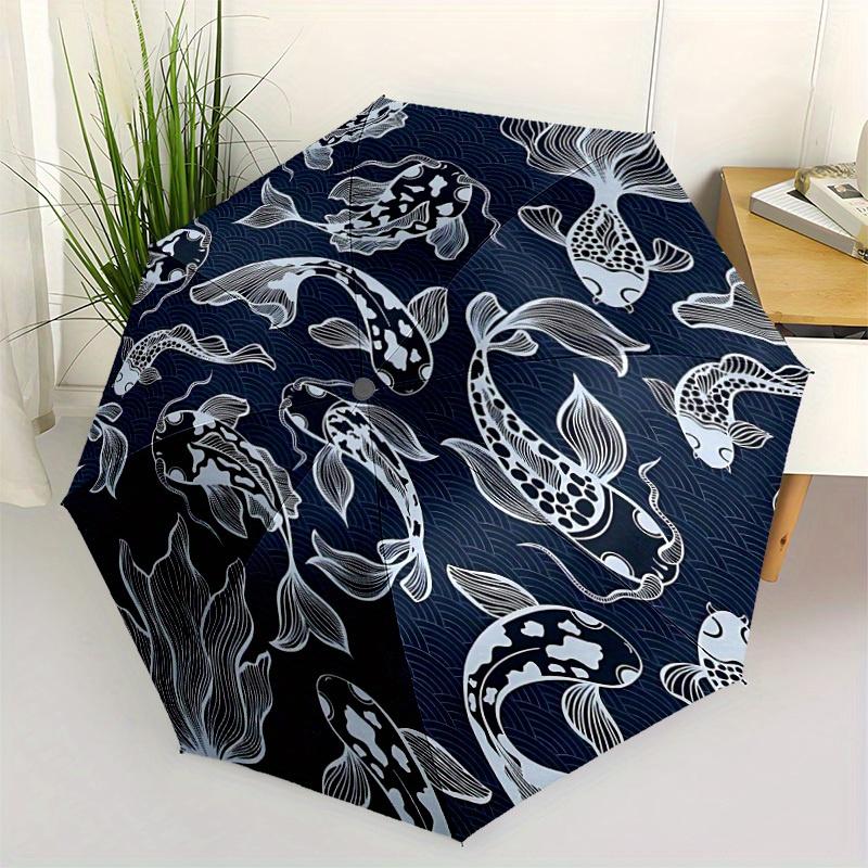 1 Stück Koi-Teich Automatischer Öffnungs-/Schließschirm mit Ein-Knopf-Bedienung, Winddichtes Design Leichter Tragbarer Schirm für Damen & Herren6067