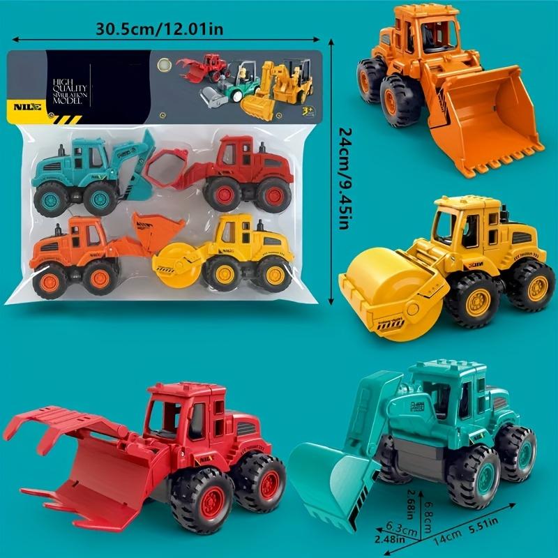 4pcs This Series of Bright And Ultra Cooler Construction Vehicle Toys! The Parts Are Breakable, And Each Model Is Realistic In Design