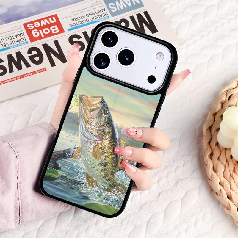 Bass Fish Fishing Phone Case For IPhone 17 16e 15 14 13 12 11 Pro Max Air Mini Soft Protective Cover