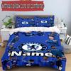 3pcs Duvet Cover Set (1*Duvet Cover + 2*Pillowcase, Without Core), Custom Name Chelsea F.C Pattern Bedding Set, Home Bedroom Decor Gift