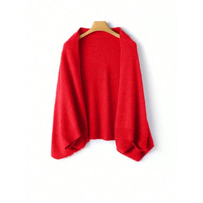 Women's Knitted Shawl Scarf Soft Warm Knitwear Cardigan Cloak Wraps Shoulder Neck Protect Scarves Dual Use