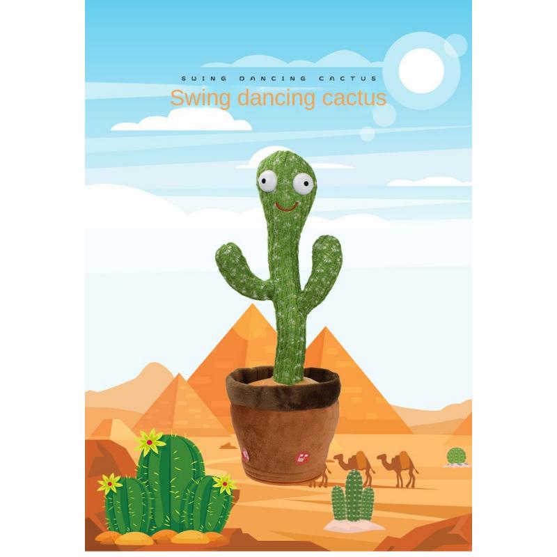 Dancing Cactus Toy Repeat Singing Talking Dancing Rocking Plushie Stuffed Animal Kids Education Toy