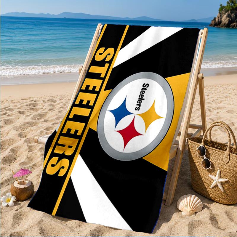 Telo Mare con Logo Pittsburgh Steelers, Asciugatura Rapida, Facile da Curare, Adatto sia per il Fitness che per le Vacanze al Mare, Essenziale Sportivo