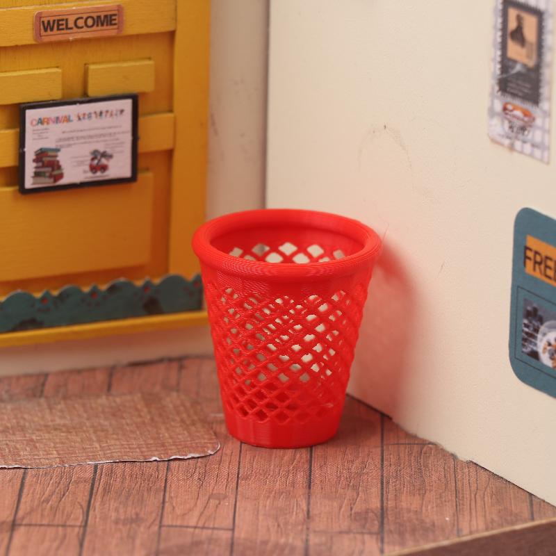 

1/12 Dollhouse Mini Hollowed-Out Trash Can Model Dollhouse Living Furniture Decoration Dolls House Micro Scene Ornament A2