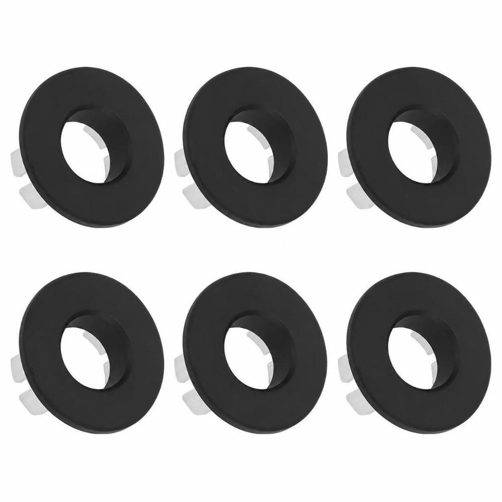 6Pcs Hollow Design Sink Overflow Rings Round Shape Brass Material Sink Cover Circular Insert Style Hole Cover Wash Basin
