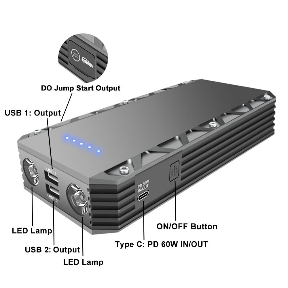 3000A Jump Starter Diesel Gasoline Car Battery Charger Starting Device Starter For Car 12V Emergency Power Supply Car