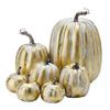 7 Pcs Artificial Pumpkins Assorted Sizes Faux Foam Pumpkin Crafts Farmhouse Rustic Fall Table Centerpiece for Halloween Mantel Shelf Decoration